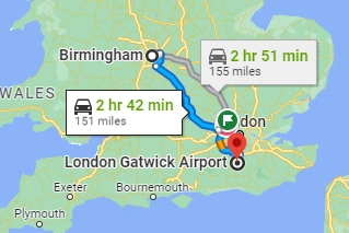 Gatwick - Birmingham Airport Taxi