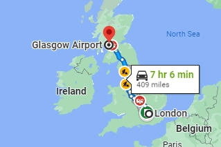London - Glasgow Airport Taxi